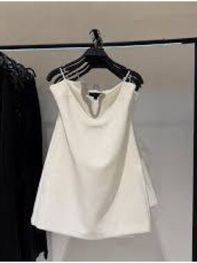 Zara White Mini Dress with Cowl Neck